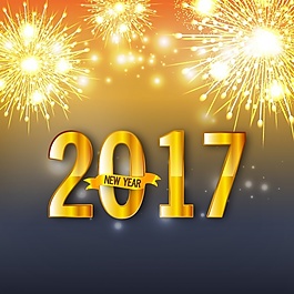 大背景，新年金色焰火