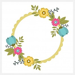 圆形花型装饰设计。