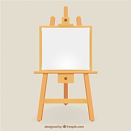 带空白画布的木制画架