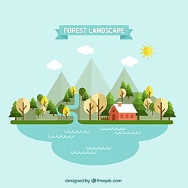 平面设计中的森林景观