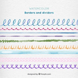 水彩边框和分隔符