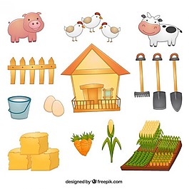 农业元素和动物收集