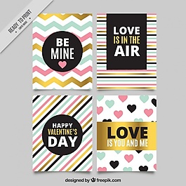 收集带有黄金细节和爱的信息的抽象卡片