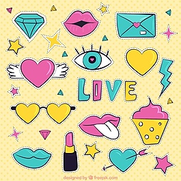 八十年代情人节贴纸