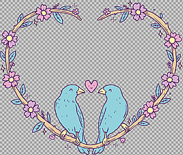 爱情主题元素花边免抠png透明图层素材