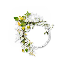 彩色花环花朵元素