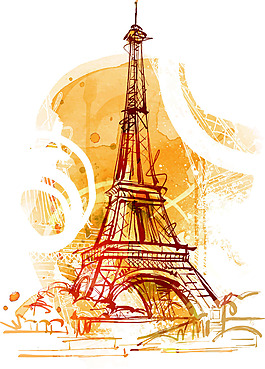 铁塔现代个性涂鸦设计矢量