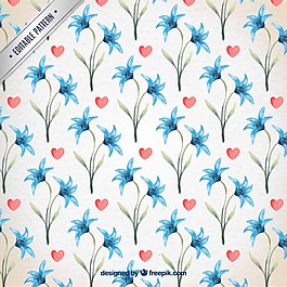 情人节水彩图案