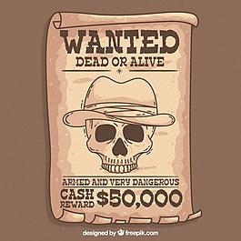 西方海报与头骨素描