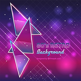 闪亮的八十年代背景与三角形