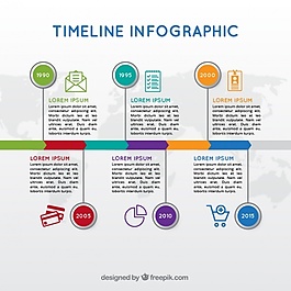 时间线图表丰富多彩的模板