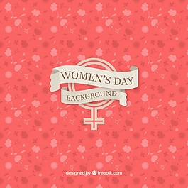 红色花朵妇女日背景