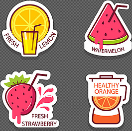 手绘卡通果汁图标免抠png透明图层素材