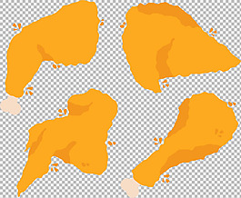 黄色鸡腿鸡翅免抠png透明图层素材