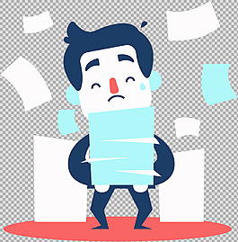 很多工作的商务男士免抠png透明图层素材