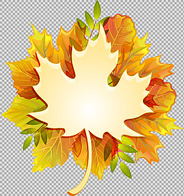 手绘叶子花边免抠png透明图层素材