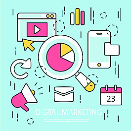 平面设计数字营销网络元素