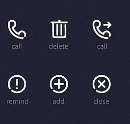 黑白简易图标PSD素材源文件