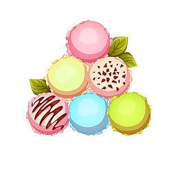 手绘彩色蛋糕元素