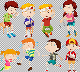 可爱手绘学生小孩免抠png透明图层素材