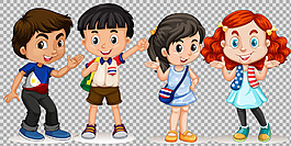 快乐的年轻人学生小孩免抠png透明素材