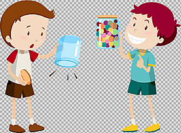 可爱学生小孩免抠png透明图层素材