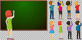写字的学生小孩免抠png透明图层素材