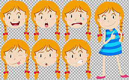 黄头发的小女孩免抠png透明图层素材