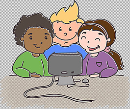 不同肤色的学生小孩免抠png透明图层素材