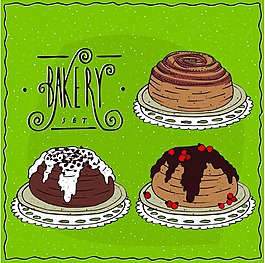 美味的巧克力蛋糕插画