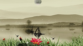 高清水墨江南循环