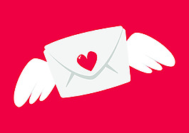 爱心信封情人节矢量素材(