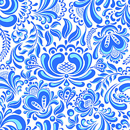 青花瓷蓝色纹理矢量素材
