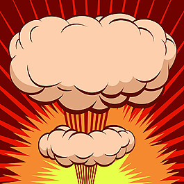 漫画爆炸蘑菇云矢量素材