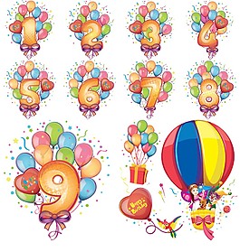 创意生日数字插画