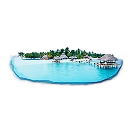 海洋岛屿凉亭元素
