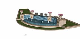 跌水泳池效果图
