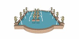 跌水景观效果图