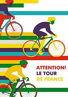 彩色骑行比赛矢量背景