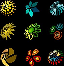 装饰灯的设计元素各种颜色的形状隔离