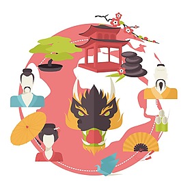 卡通动物图案人物图案png元素