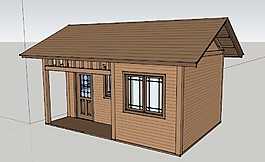 人字顶保安亭小木屋SU模型