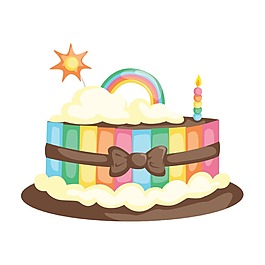卡通彩色蛋糕元素