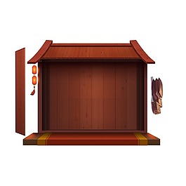 红木大门灯笼元素