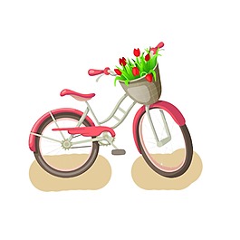 卡通自行车png元素