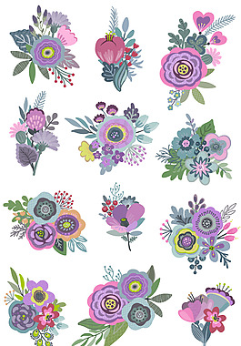 水彩绘植物花朵插画