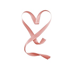 粉色飘带心形元素