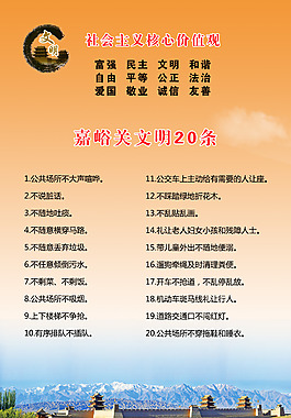 文明创建竖版展板