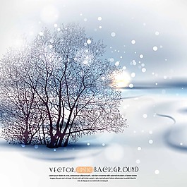 美丽的雪景插画