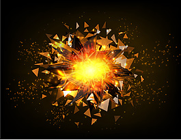 黄色梦幻高档不规则碎片背景